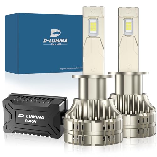 D-Lumina H1 Bombilla LED para faros delanteros para automóviles y camiones, bombillas LED H7 superbrillantes, 26000lm, kit de conversión de bombillas LED de 6500 K, paquete de 2