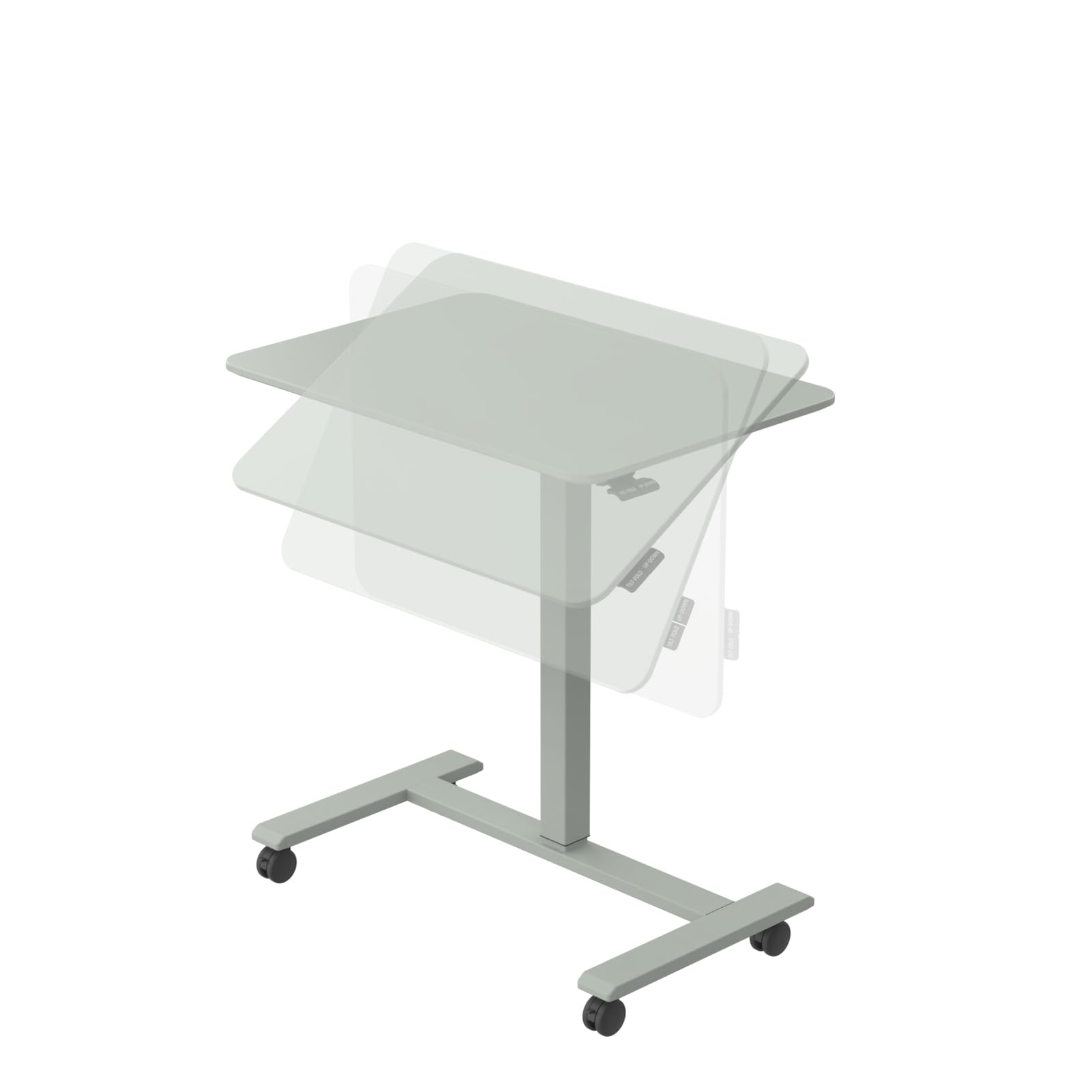 TopJob ANYDESK FOLD Mobile Standing Desk Portable with Lockable Wheels Foldable Stand Desk Rolling Computer Workstations Used for — view 4