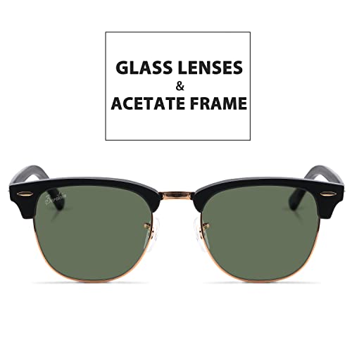 Vintage Square Style Glass Lenses Acetate Semi-Rimless Frame Sunglasses For Men Women UV400 Protection4