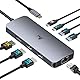 USB C Docking Station Dual Monitor 8 in 1 Laptop Docking Station 2 Monitore USB C Hub mit 4K Dual HDMI, DisplayPort, 1Gbps Ethernet, 100W PD, 3 USB A/C 3.0 Adapter Compatible with Dell, HP