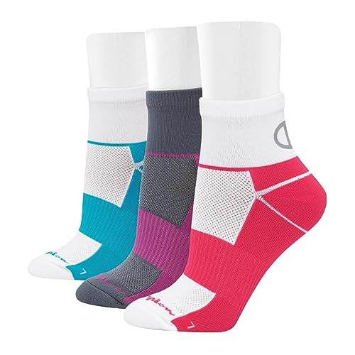 Champion Women's 3-Pack Sport Ankle Socks (Assorted White/Gray) - Main Image