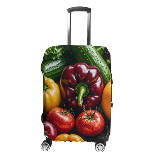 Fresh Vegetables Fruits Luggage Cover Elastic Suitcase Protector Case Anti-Scratch Washable Baggage Covers Protector For Traveling, Aircraft Consignment L