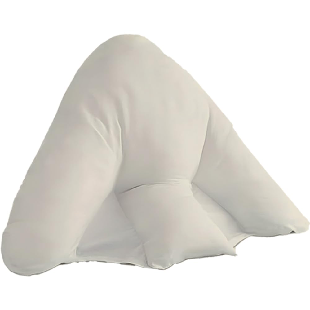 Lancashire Bedding Cream Batwing Reading Pillow 29"X33" With Pillowcase - Ergonomic Back And Lumbar Support Duck Feather Filling 100% Cotton Cover Bed Pillow