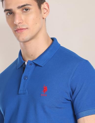 Image of U.S. POLO ASSN. Solid Slim Fit Polo T Shirts for Men - 100% Cotton, Half Sleeves Mens Tshirt