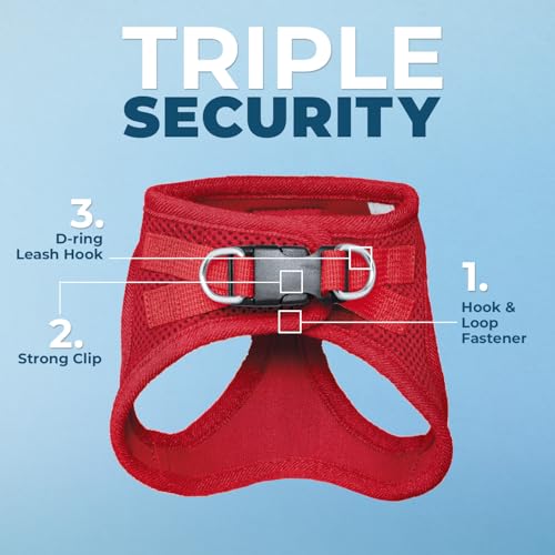 Image of Voyager Step-in Pet Harness - All Weather Mesh, Adjustable Step in Harness for Cats and Dogs by Best Pet Supplies - 307S Red, M