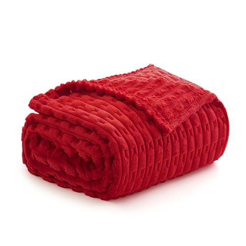 MIULEE Coperta Pile Matrimoniale Arredamento Bohémien Coperta Divano e Singolo e Matrimoniale Letto Decorazioni Casa Poltrona 125x150 CM Rosso