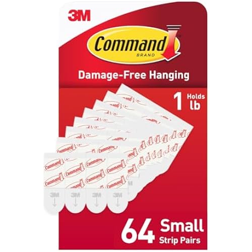 Command Indoor Small Replacement Strips, 64 Strips