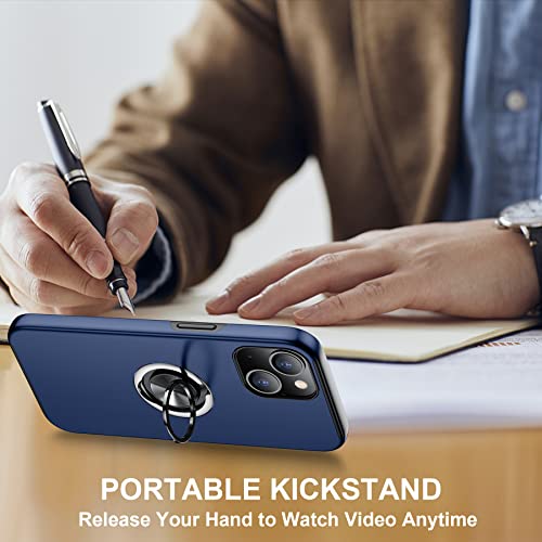 Temdan For Iphone 13 Mini Case, With 360°Rotatable Magnetic Ring Holder Kickstand Slim Fit 13Ft Military Grade Heavy Duty Shockproof Phone Case For Iphone 13 Mini 5G 5.4" Blue #TOP6