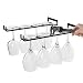 Wallniture Wine Glass Holder Stemware Rack Wall Mountable Heavy Duty Thick Wrought Iron Black 15 Inch Set of 2