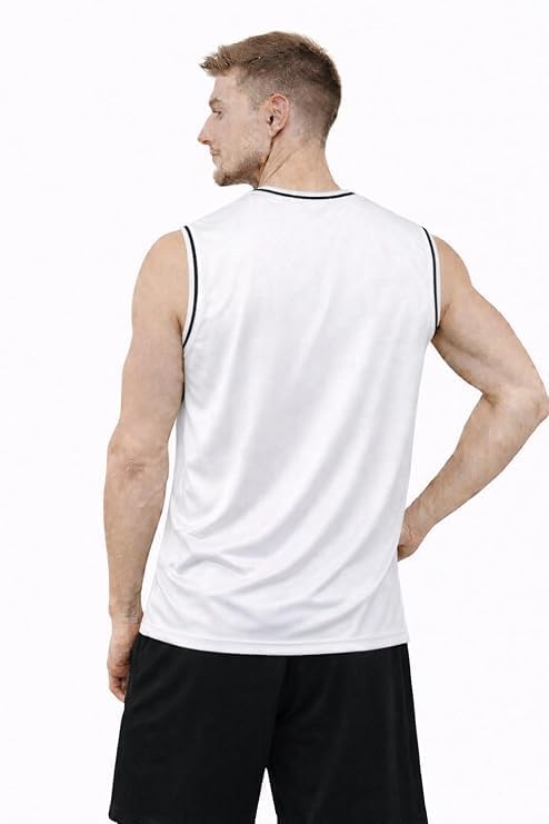 Image of Akar Men's Basketball Jersey Sleeveless Athletic Vest, Bulls 23 Print, Black, Lightweight Breathable Performance Shirt for Gym & Fitness