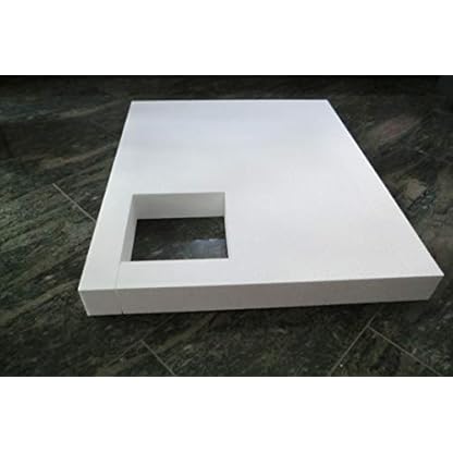 KOMPLETT-PAKET: Duschwanne 90 x 90 cm superflach 2,5 cm weiß Dusche mit GERADER UNTERSEITE Acryl + Styroporträger/Wannenträger + Ablaufgarnitur chrom DN 90 – Bild 8
