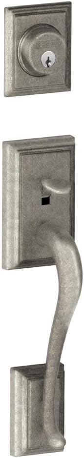 SCHLAGE F58 Addison Exterior Active Handleset C Keyway Acabado de níquel envejecido