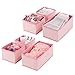 mDesign Juego de 6 cajas organizadoras – Cestas de tela transpirables con patrón en espiga para pañales, baberos, etc. – Versátiles organizadores de cajones para habitación infantil – rosa