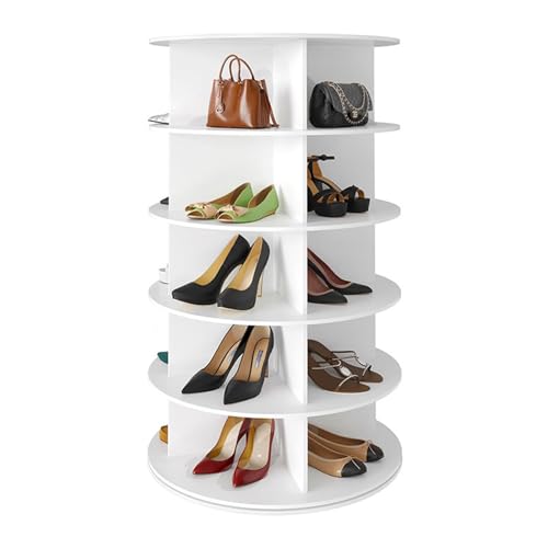 BOBORE Étagère à chaussures rotative à 360 °, carrousel rond de rangement for présentoir à chaussures rotatif, organisateur de placard à chaussures rotatif vertical for sac à main, étagère à chaussure
