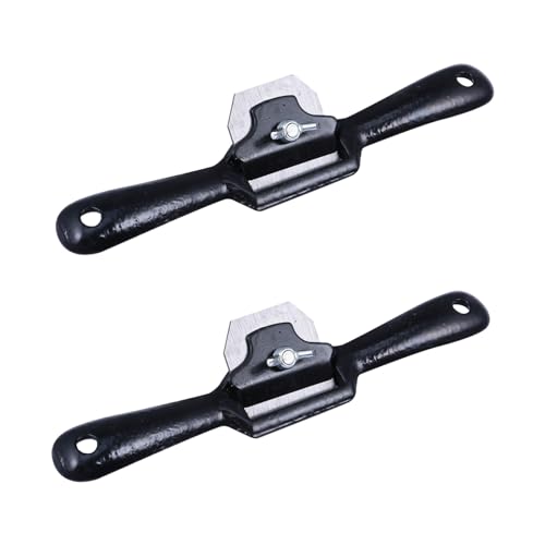 HOMSFOU 2 Pièces Raboteuse à Main Réglable avec Base Plate Outil de Rabotage Monofilament pour Bricolage Double Vis Fond Plat à Usure Durable et Stable pour Amateurs et Famille