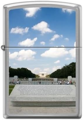 World War II Memorial Zippo Lighter - Brushed Chrome