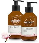 we:care² Lot de 2 savons pour les mains 250 ml au magnolia/bois de santal – Savon liquide durable et végétalien sans silicone...
