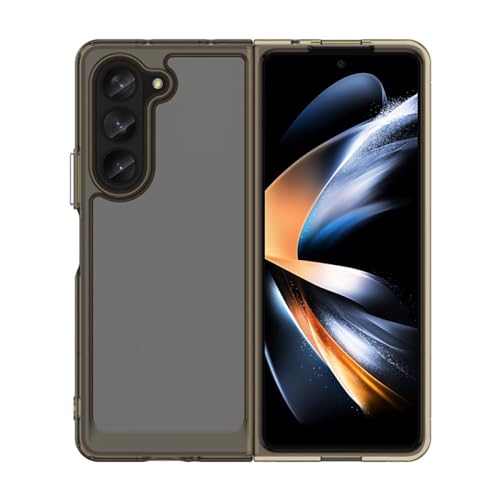 Housse antichoc Galaxy Z Fold 5 coque transparente cadre souple acrylique dos dur gris