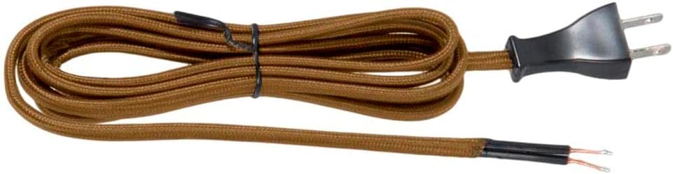 B&P Lamp® Light Brown Rayon Covered Parallel Cord Set, 12 Feet Long