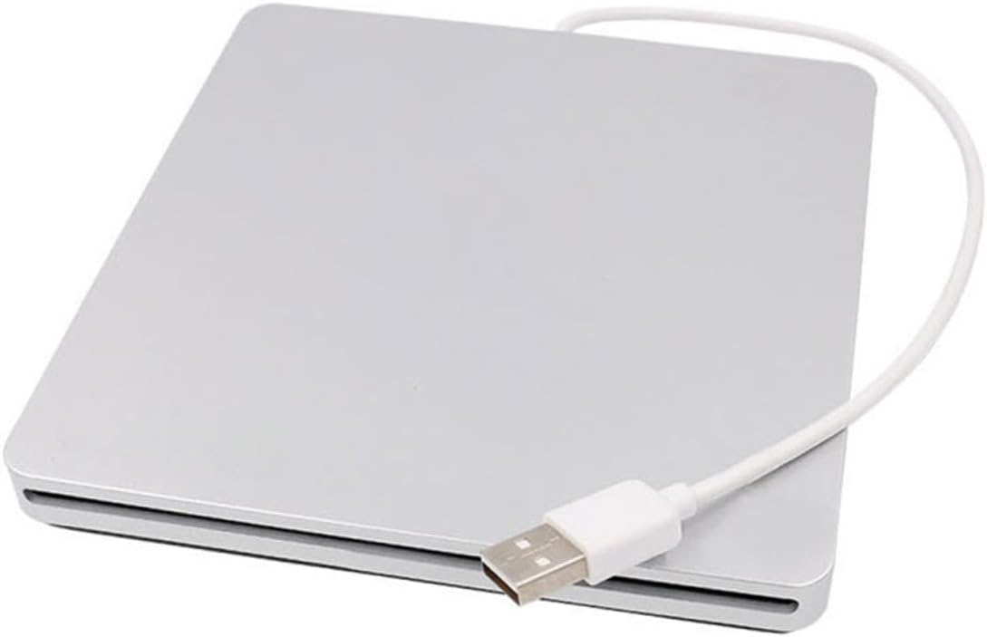 OSALADI Unique Intelligent Design External Slot in Load Cd DVD Optical Drive Burner Silver