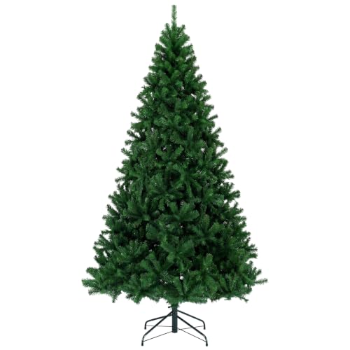 DUMOS 6 Ft Christmas Tree, Large Artificial Christmas Tree, Green | Fake Xmas Tree with 700 PVC Branch Tips, Hinged Assembly, Metal Stand Base for Holiday Decor