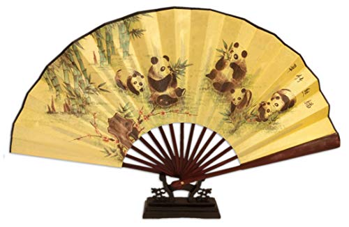 Black Ebony Wood Folding Fan Stand; Sturdy Display Base; Large Decorative Hand Japanese Fan Holder #TOP4
