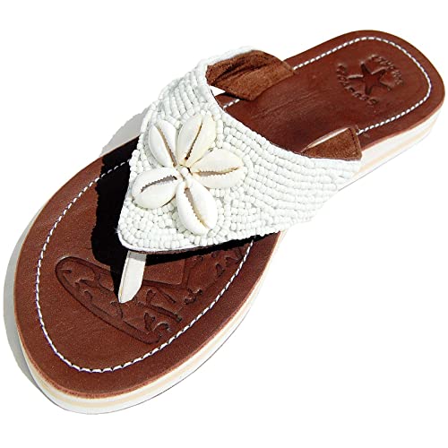 Seestern 2229 - Chanclas de piel para mujer, talla 36-44/2229, Blanco, 37 EU Cover