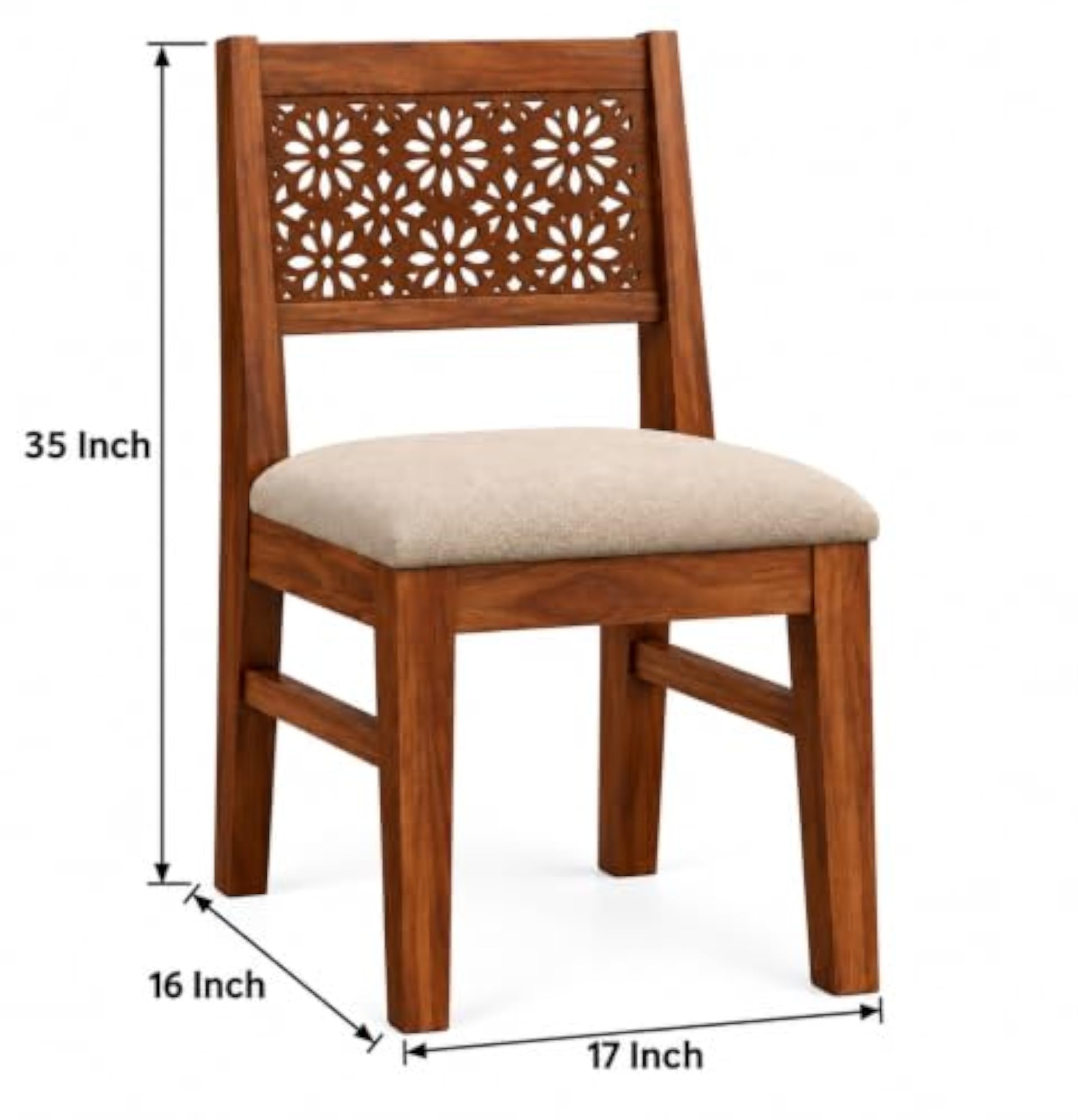 Durable Sheesham Wooden Dining Chairs Set of 2