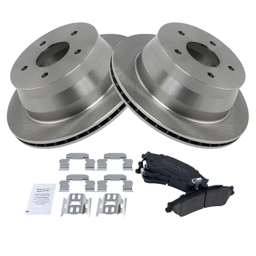 Image of TRQ Rear Brake Pad and Rotor Set Ceramic Vented Rotors