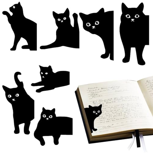 Marcapáginas de gatos - imán único y soporte de página de metal | Bonito regalo con motivos de gatos para lectores, elegantes artículos de papelería para revistas, novelas y libros de texto, anim