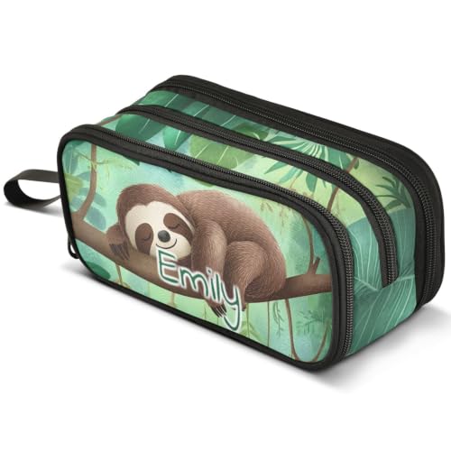 Image of ALAZA Custom Sloth Large Pencil Case Personalized Name Pen Pouch