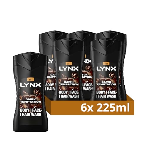 Lynx Dark Temptation Body Wash Body Cleanser shower gel with an intense scent of rich chocolate for an all day fresh & clean feel 6x 225 ml - Image 2
