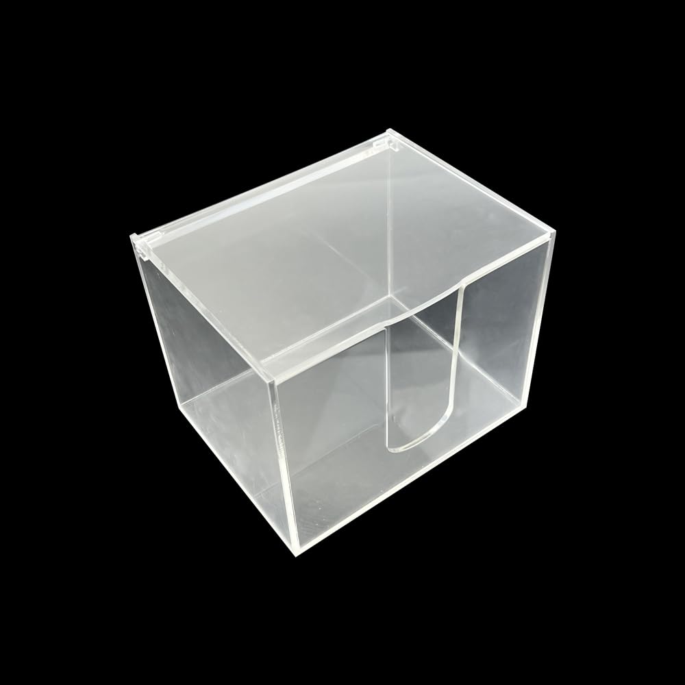 1PC U-Slot Dental Bib Dispenser Storage Box with Cover, Durable Acrylic Dental Bib Organizer Transparent Plastic Holder Case for Dental Clinic (Transparent)