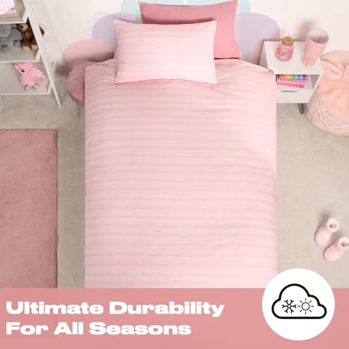 Dreamscene Unicorn Kingdom Toddler Duvet Cover with Pillowcase Reversible Kids Bedding Set, Girls Fairy Castle Pink - Junior/Cot Bed 120 x 150 - Cosy Home Interiors Dreamscene Unicorn Kingdom Toddler Duvet Cover with Pillowcase Reversible Kids Bedding Set, Girls Fairy Castle Pink - Junior/Cot Bed 120 x 150 - Image 5