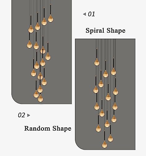 13Feet Chandeliers For Living Room Entryway High Ceiling Lighting Fixtures Decor Chandelier For Living Room Foyer Modern Crystal Pendant Light Led Dimmable Lighting Pendant Fixture Flat/Sloped Ceiling #TOP4