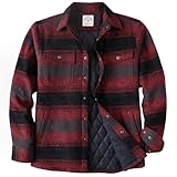 Dubinik® Mens Shacket Lightweight Jacket Cozy Warm Lined Overshirt Flannel Shirts For Men Long Sleeve Snap Casual Plaid
