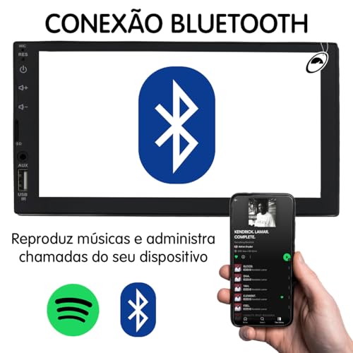 H-TECH Multimídia 2 Din 7'' Polegadas Uno Mille 1994 a 2013 Fiorino 1997 a 2013 + Câmera de Ré (Pr