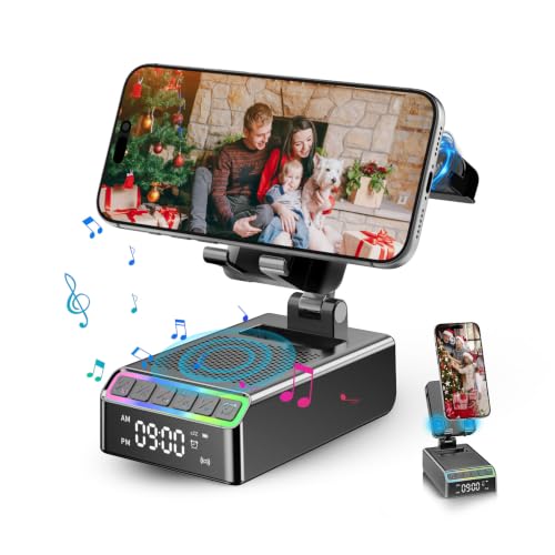 Support de téléphone portable réglable avec haut-parleur Bluetooth Hupoaf et son HD