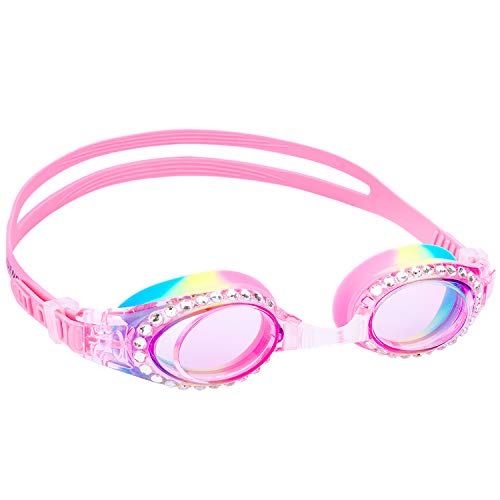 Yuenree Kids Swimming Goggles - Sparkle Swim Goggles for Kids Girls 3-14