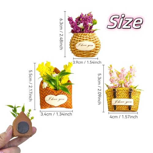 Imanes Decorativos Forma Flor Set x3 Resina Amarillo miniatura 2