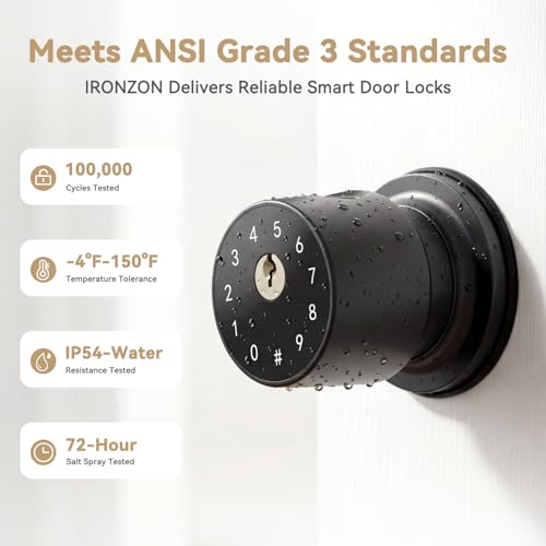 Serrure biométrique et bouton de porte intelligent IRONZON pour une sécurité haute performance