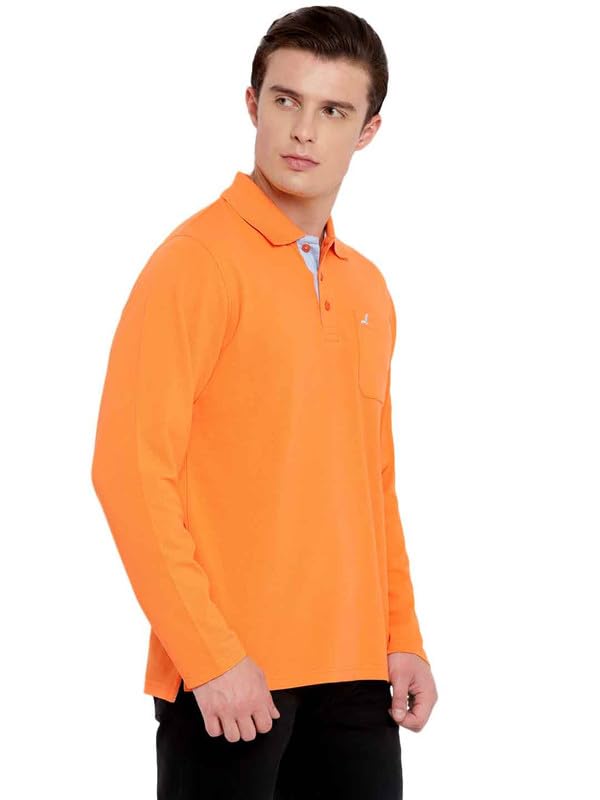 Image of AMERICAN CREW Full Sleeves Polo Collar T-Shirt with Pocket for Men
