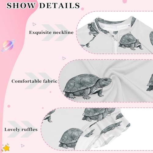 Stone Turtle Girls Long Sleeve Swimsuits One Piece Zipper Bathing Suit UPF 50+ Rashguard Swimwear4