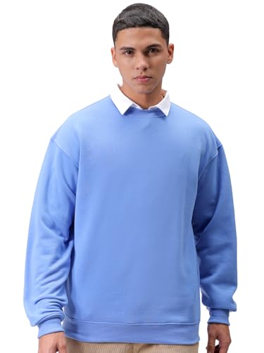 Image of The Indian Garage Co Men Oversized Solid Overhead Crewneck Sweatshirt