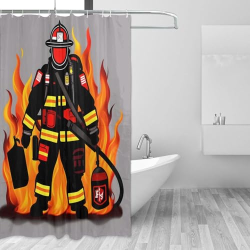 Rideau de douche pompier EdWal 185 cm imperméable avec crochets - 4