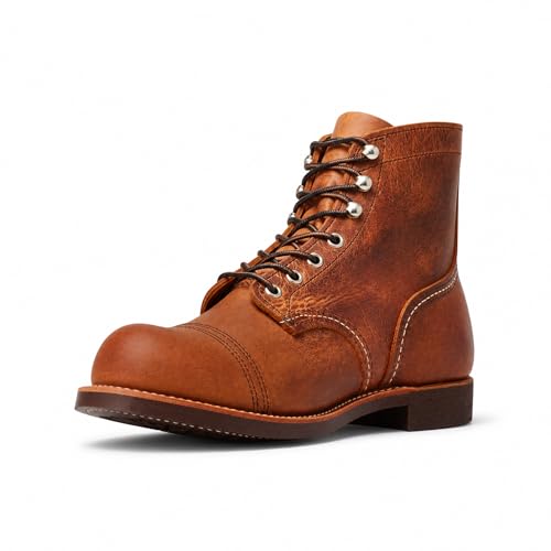 Red Wing Shoes Heritage Iron Ranger #8085 Men's 6-Inch Boot, Full Grain Oiled and Waxed, Leather, Vibram 430 Mini-Lug Outsole, Cooper, 10 Medium (D)