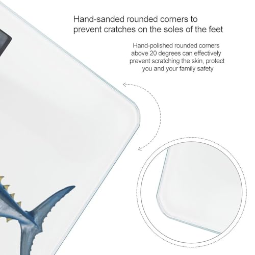 Báscula digital de baño Tuna Thunnus con pantalla LCD y cinta métrica miniatura 4