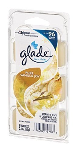 Glade Wax Melts Refill Pure Vanilla Joy, 2.3 Ounce (One Pack of 6)