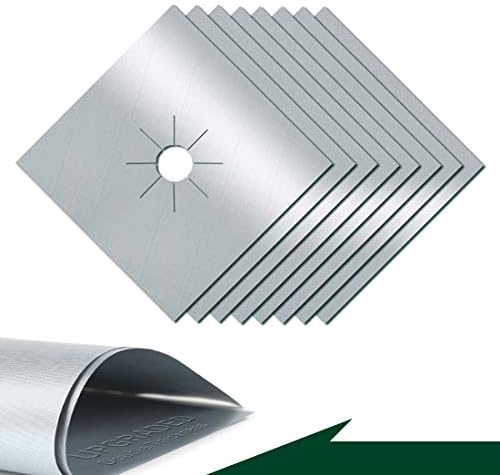 Forsisco Stove Burner Covers Upgraded Double Thickness Stove Covers for Gas Burners Silver Nonstick Gas Stove Burner Liners Reusable Kitchen Guardian Gas Stove Top Protector (8pcs)