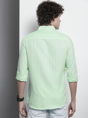 Image of The Indian Garage Co Men Regular Fit Striped Full Sleeves Cutaway Collar Casual Shirt